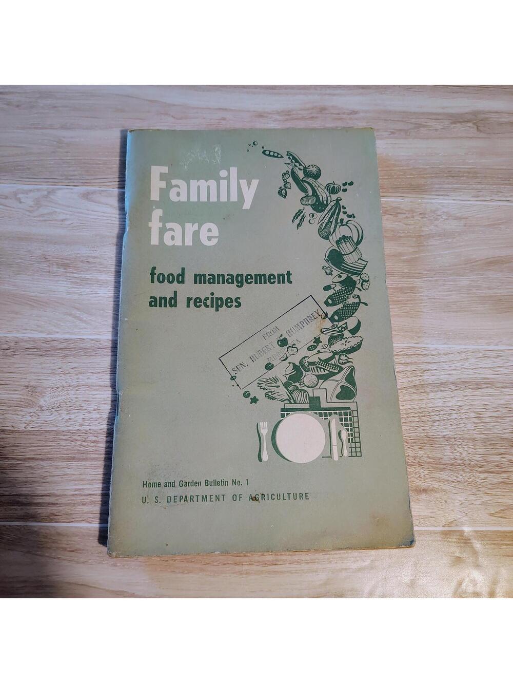Vintage 1950 Family Fare Food Management and Recipes Booklet